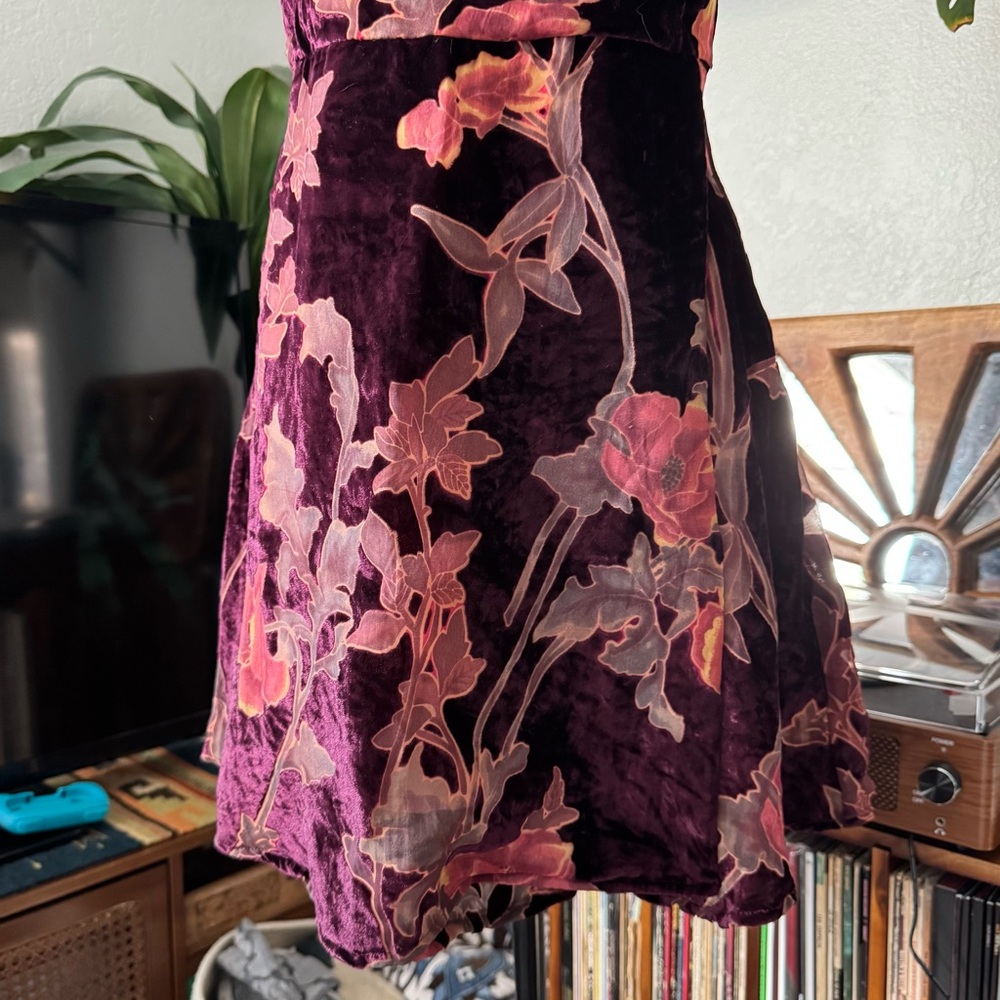 Lulus Catharine Plum Purple Floral Print Burnout Velvet Mini Dress - Picture 6 of 13